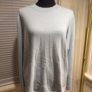 massimo dutti nwt cashmere sweater cottagecore cuddly denim baby blue large